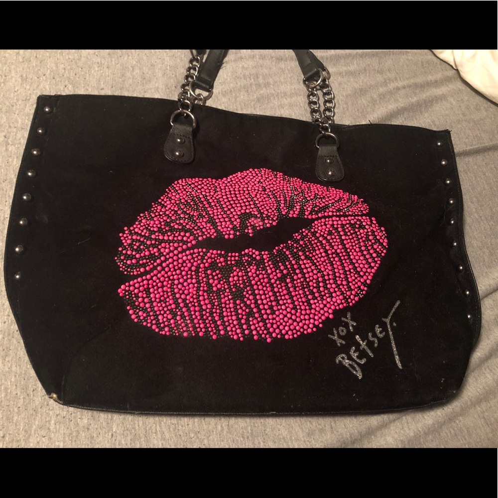 Betsey Johnson Hot Pink Lips Tote